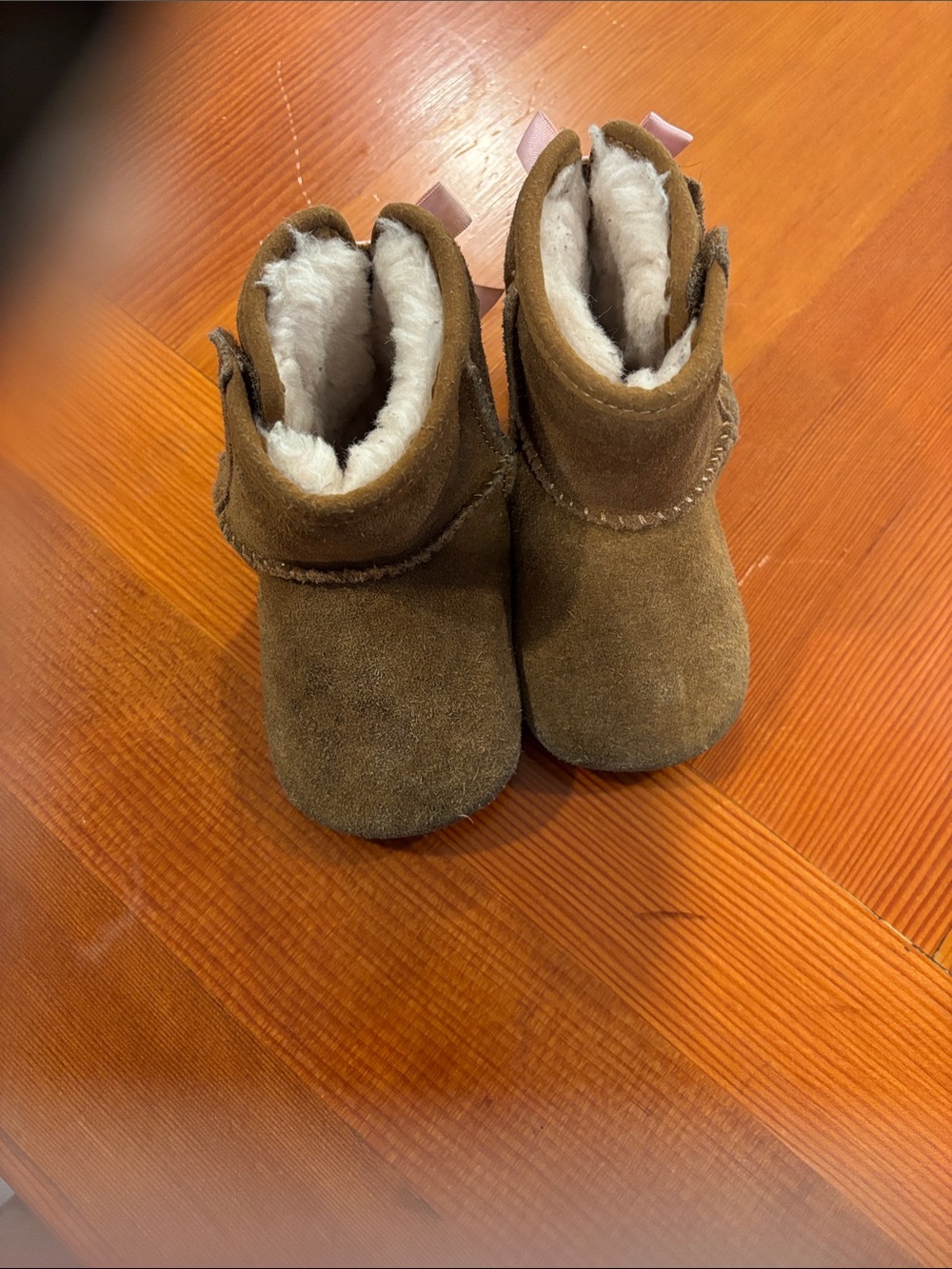 UGG Toddler Chestnut Suede Shearling-Lined Boots